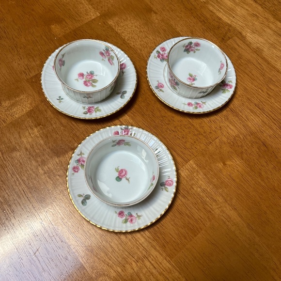 Kitchen Gda Limoges France Pink Rose And Gold Border Porcelain